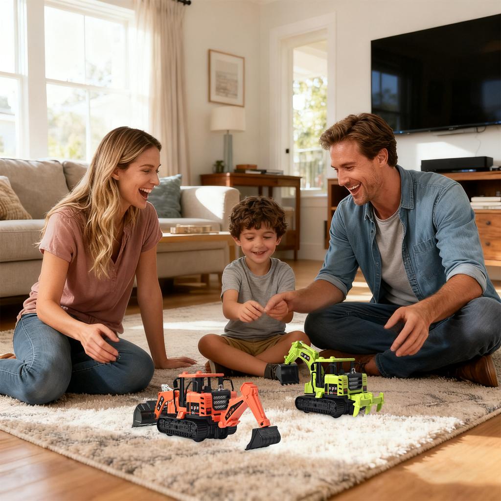 Simulation Alloy Excavator Children's Excavator Engineering Vehicle Toy Boy Baby Bulldozer Toy Car