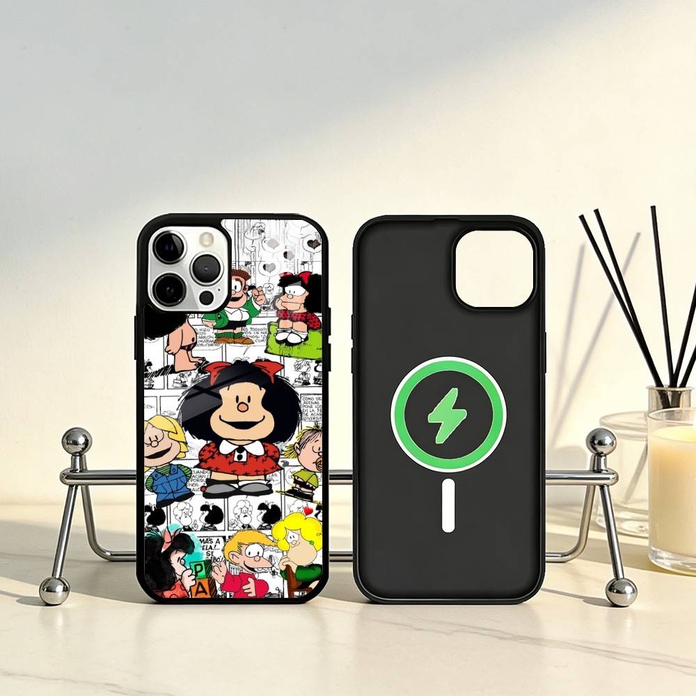 M-Mafalda World Phone Case For iPhone17,16,15,14,13,12,11 Plus,Pro Max Magnetic For Magsafe Wireless Charging