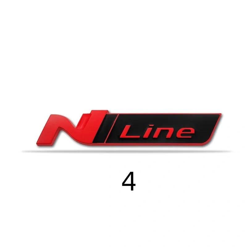 3D Metall N Line Logo Emblem Aufkleber Kühlergrill Seitenkotflügel Heckklappe Abzeichen Aufkleber für i20 i30 Kona Elantra Tucson N Line Zubehör