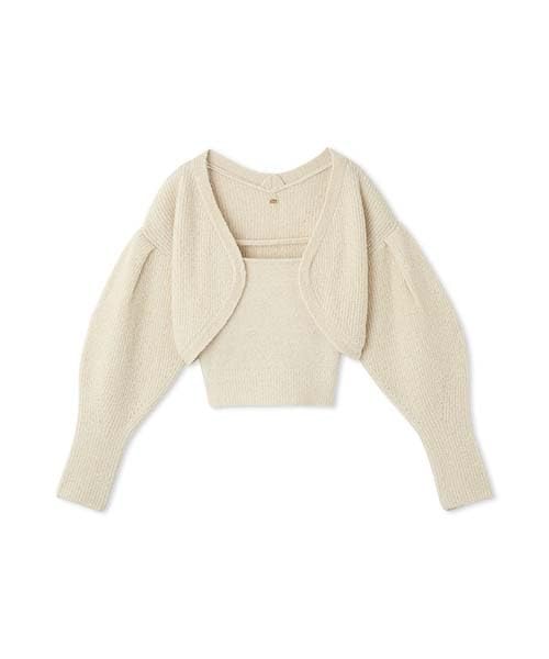 Lily Brown Knit Cardigan Bustier Set IVR Women's (LWNT244137)