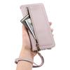 ESEBLE E11 For Samsung Galaxy S25 FE Case Zipper Pocket Litchi Texture Leather Phone Cover with Mirror and Wrist Strap