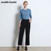 Arnaldo BaSSini Women S Wide Leg pantS Back elaStic reSin Velvet Stitch Stretch