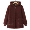 Women's Winter Fleece-Lined Loose-Fit Coat: Thick, Warm, Hooded Coat for Middle-Aged and Elderly Women