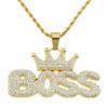 European & American Hip Hop Crown Letter Pendant Necklace - Trendy, Exaggerated Long Style Accessory