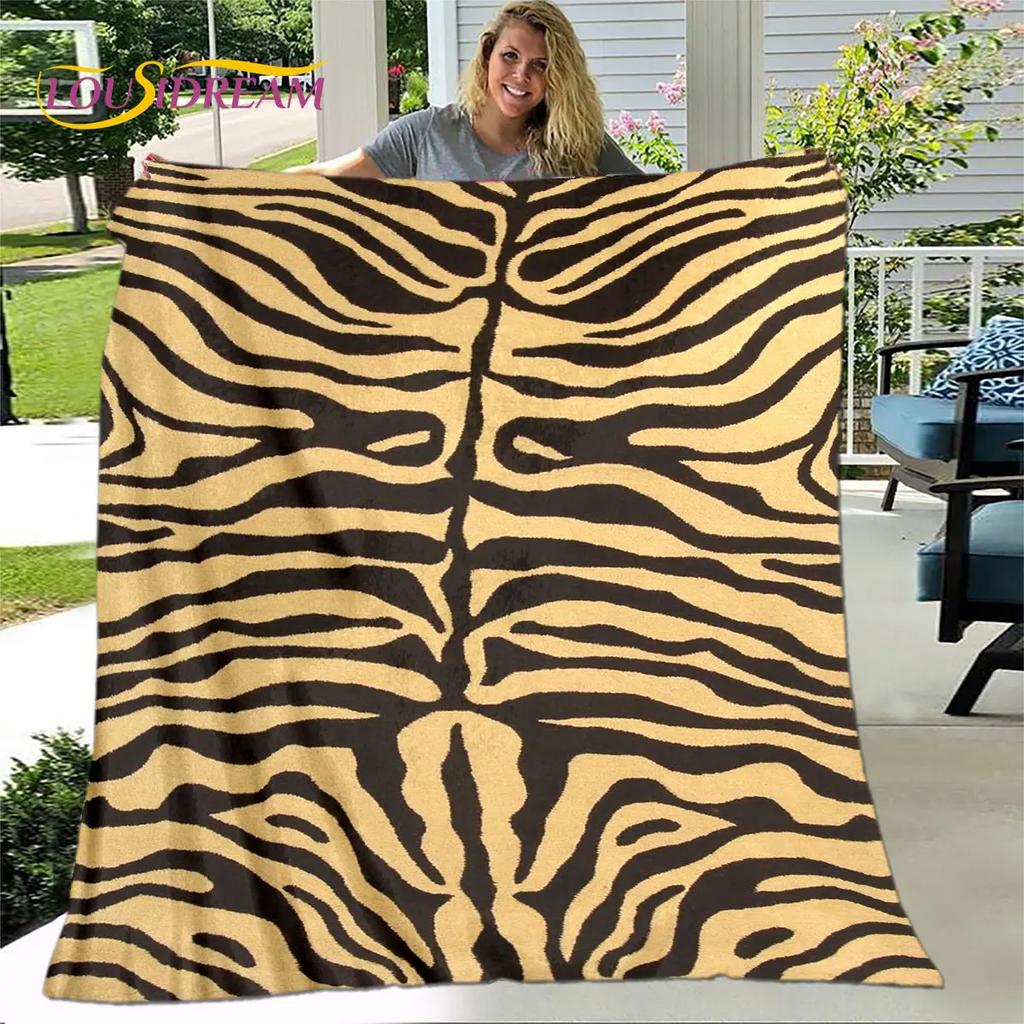 Tiger Print Pattern Beast Blanket,Flannel Blanket Throw Blanket,Child Warm Blanket for Home Living Room Bedroom Beds Sofa Picnic