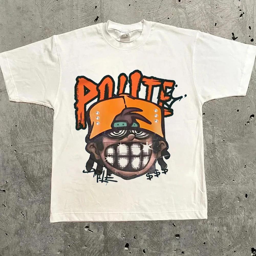 Cartoon Character Mens Y2K Graphic T Shirt Streetwear Cotton Tee S-3XL 3XL