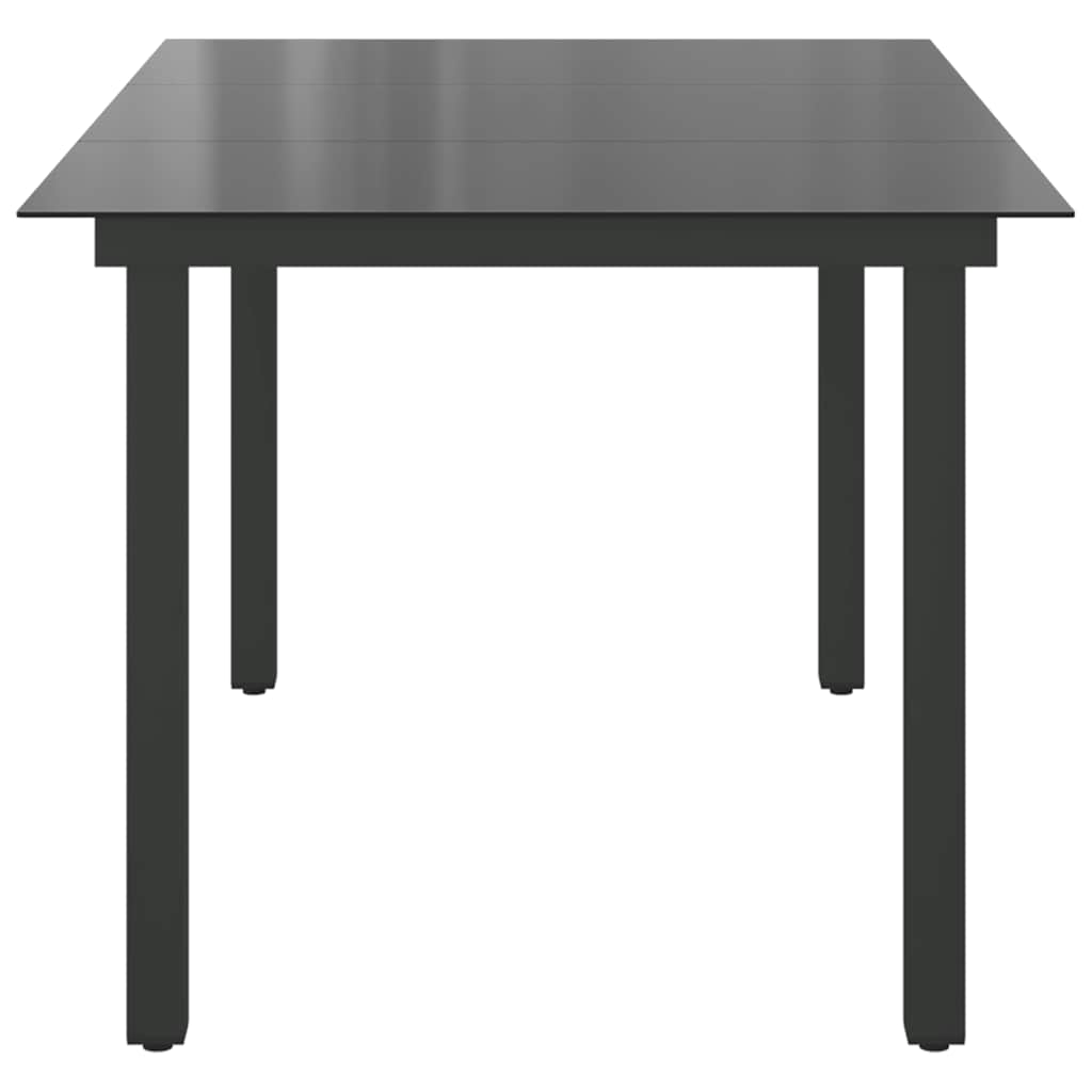 vidaXL Gartentisch Schwarz 150x90x74 cm Aluminium und Glas