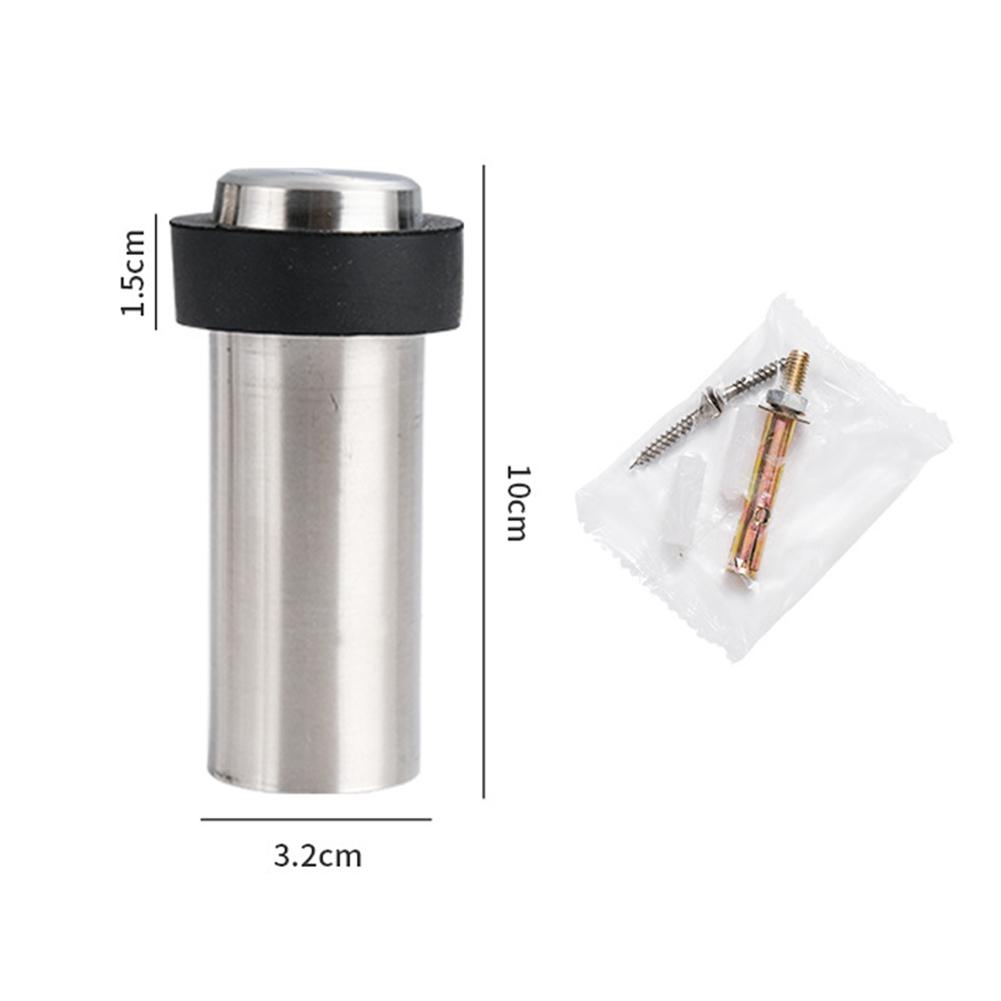 Door Stop Kit Anti Collision Stainless Steel Door Stopper with Rubber Buffer Pad for Home Hotel Office Store