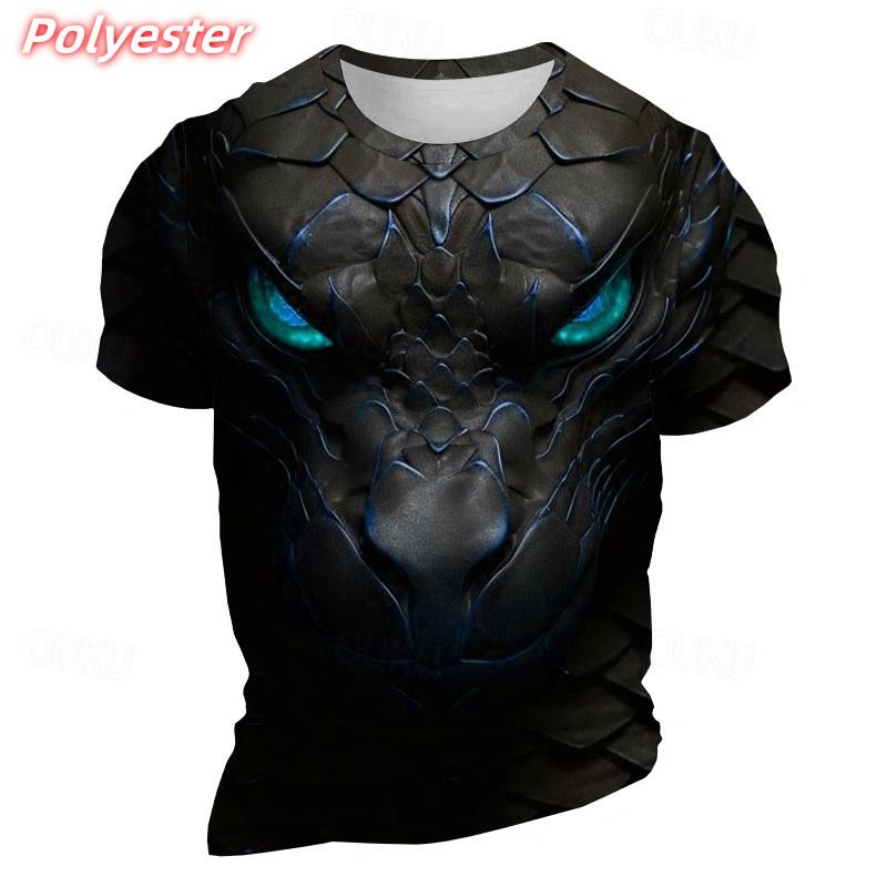 Cool Dragon Pattern T Shirts For Men Ancient Animal 3D Printed T-Shirt Summer Casual Fashion O-Neck Tops Short Sleeve Tees