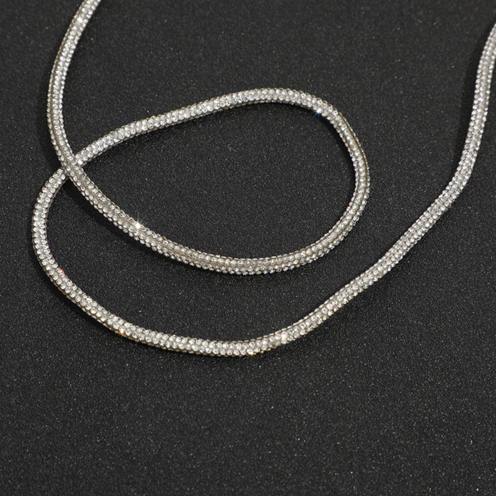 2 Yards Crystal Rhinestones Round Cord Shiny DIY Shoelaces Universal Drawstring  Bag Strap