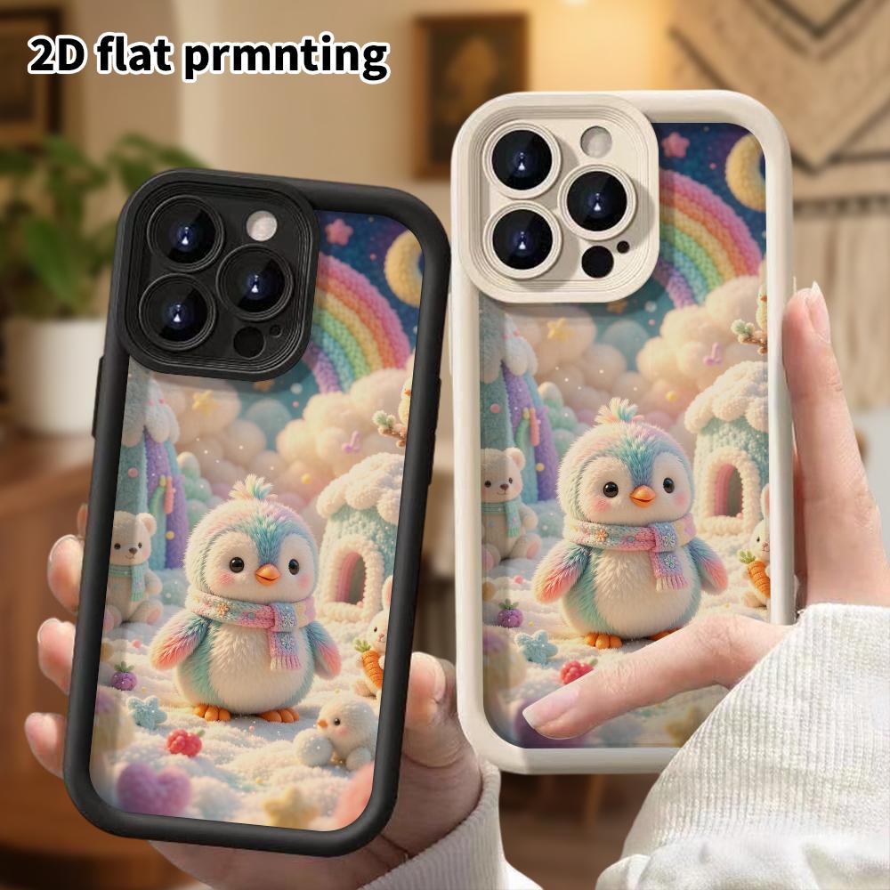 Phone Case: 2D Flat, Fits iPhone 18, 17, 16, 15, 14, 13, 12 Pro Protective Case, Frozen Penguin Kingdom, Perfect Christmas and Halloween Holiday Gift