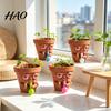 Outdoor Flower Pot Funny Face Planter Pot, Quirky Resin Head Flowerpot, Small Cactus Novelty Plant Container with Drainage for Indoor Garden,