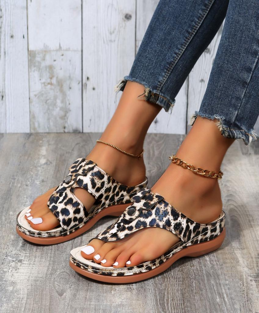 Wish2025 Plus-size Slippers Women's 2025 Summer New European and American Fashion Slip-toe Casual Mom Shoes In Stock