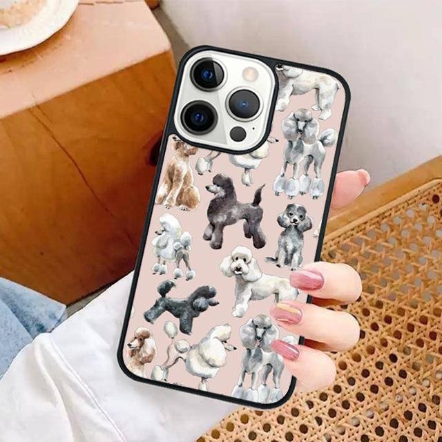 Kreslený kryt na telefon s pudlem pro iPhone 17 Air 16 16e 15 Plus pro Apple 13 11 12 14 Pro Max Kryt coque Shell