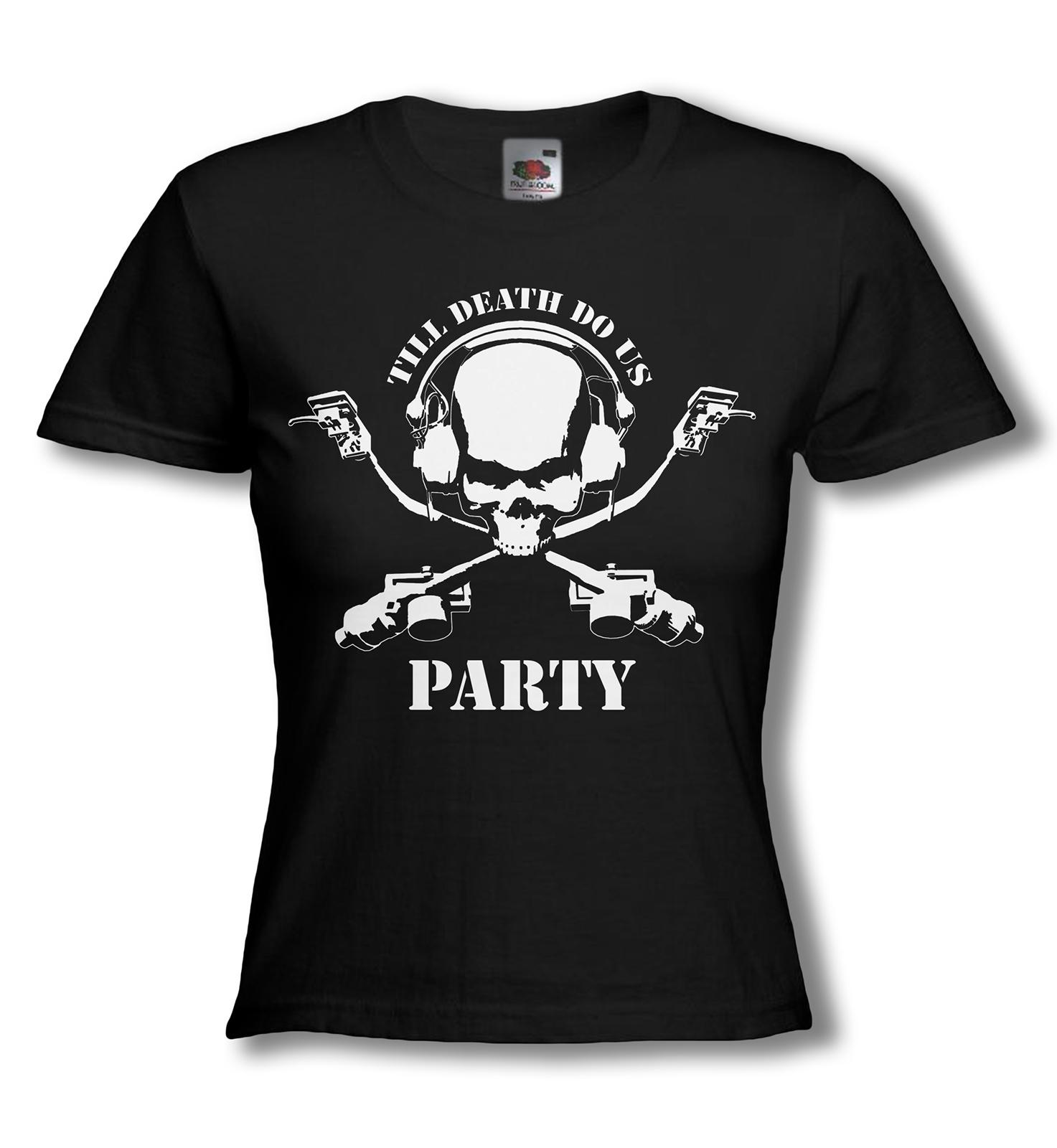 

DJ 100% Cotton T-shirt Mens Tees Top - HARDCORE RAVER - Female DJ - Original Design on a Ladies Fitted Tee 4XL