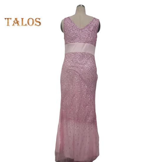 Ženy Večerní šaty Výstřih Síťovina Patchwork Flitr Bez rukávů Dělený lem Mořská panna Tvar Slim Fit Ples Party Banket Nevěsta Maxi šaty