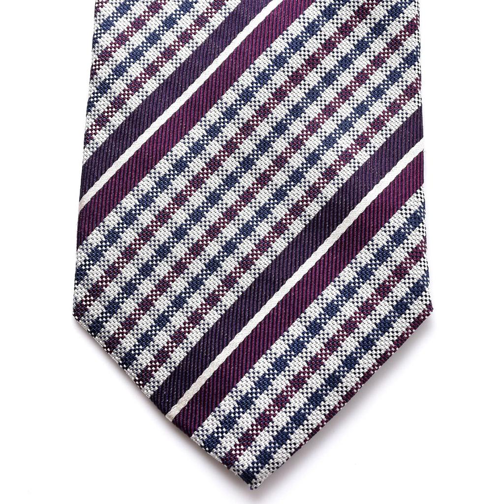 MICHIKO LONDON Brand Made In Italian Silk Jacquard Plaid Regular Size [MICHIKO LONDON] Necktie, Japan, Fabric, Weave, Pattern, Stripe, Business,