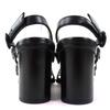 Great HERMES Sandals Romanzo Chaine d'Ancre ankle strap black leather Women 37 Used