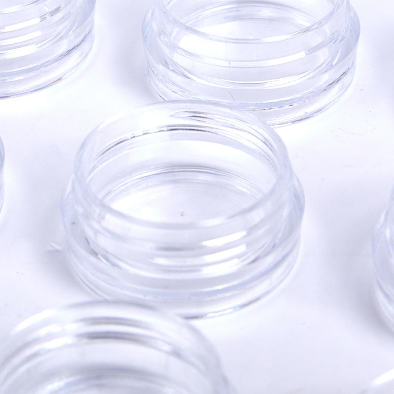 50pc Clear Cream Jar Mini Cosmetic Bottles Containers Transparent Pot For Nail