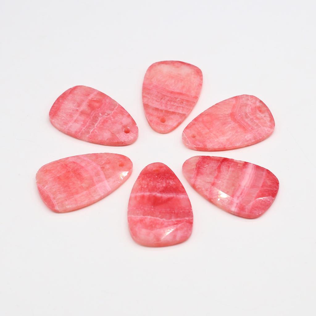 Natural Stone Teardrop Pendant, Striated Pink Crystal Charms for DIY Necklace & Bracelet, Boho Daily Wear Handmade Jewelry Craft Accessory Unisex Gift