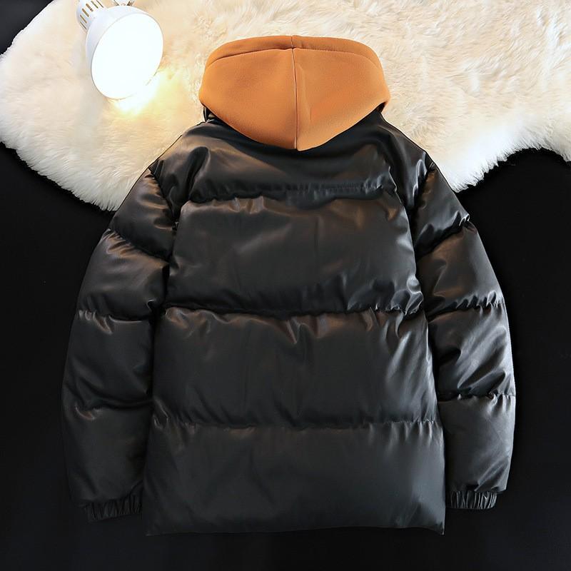 Winter New Warm Loose Fake Two Cotton-padded Clothes Men Trend Fashion Thick Hooded Cotton-padded Jacket