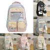 Nylon Girls Backpack With Geometric Pattern Large Capacity For School And Daily Use
