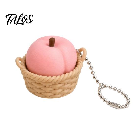 Unique Bag Decoration 3D Printed Fruit Fidget Clicker Toy with Mechanical Press, Stress Relief Keychain, Cute Vegetable Charms Sensory for Teens