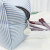 Gestreifte Seersucker Kosmetiktasche - Indischer Stil Reise-Toilettenbeutel