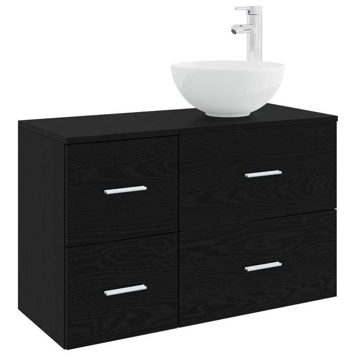 Maison Exclusive - Ensemble de mobilier de salle de bain 2 pc Chêne noir
