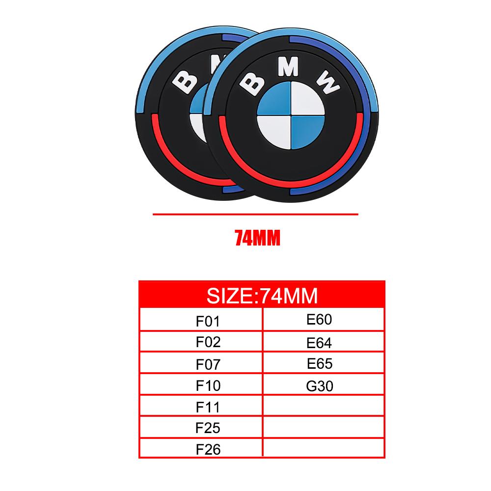 2Pcs Silica Gel Car Coaster Water Cup Anti-slip Pad Auto Accessories For Bmw M Performance E46 F10 E39 F20 E36 E90 E60 F30 X3 X5