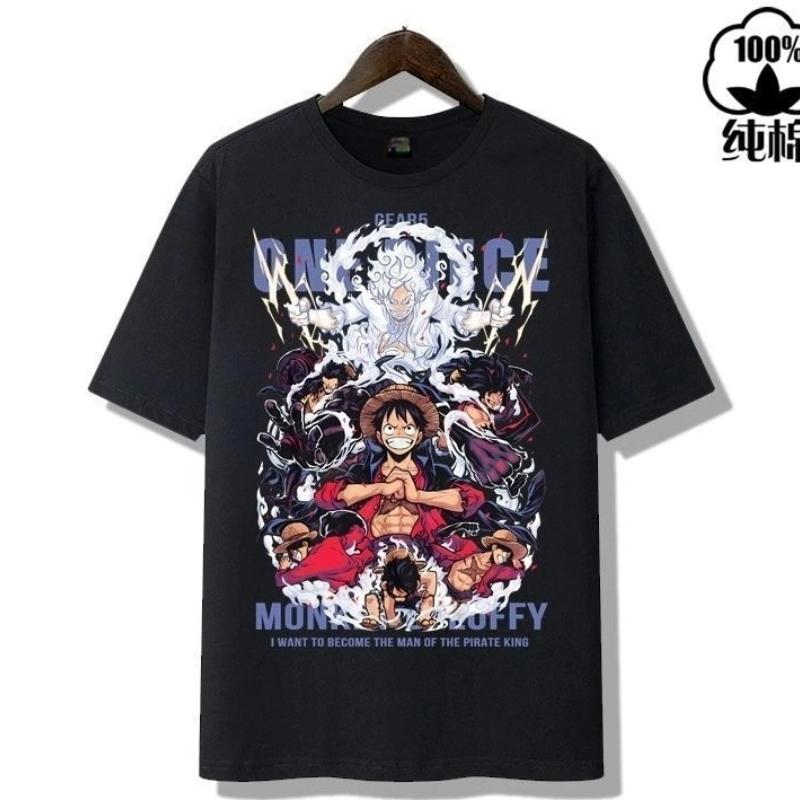 One Piece men's and women's peripheral clothing One Piece Nika Luffy 5th gear Zoro fashion loose casual T-shirt
