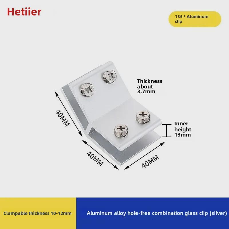 Aluminum Alloy Glass Clip Display Rack for Wood and Tile Partition Support