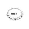 Fidget Spinner Rings for Women Crystal Flower Sun Star Moon Beads Anti Stress Anxiety Ring Rotatable Jewelry