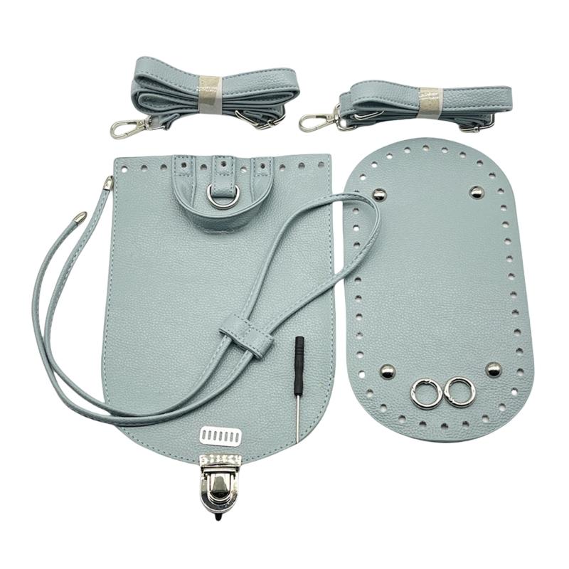 Crochet Bag Making Kit With PU Leather Backpack Bottom Base Flip Cover Adjustable Strap And Lock Buckle For DIY Projects
