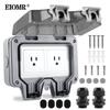 EIOMR US Outdoor Power Socket,Weatherproof IP66 Power Socket Box,15A 110-250V Outdoor Plug Socket for Garden Outdoor Indoor Wall