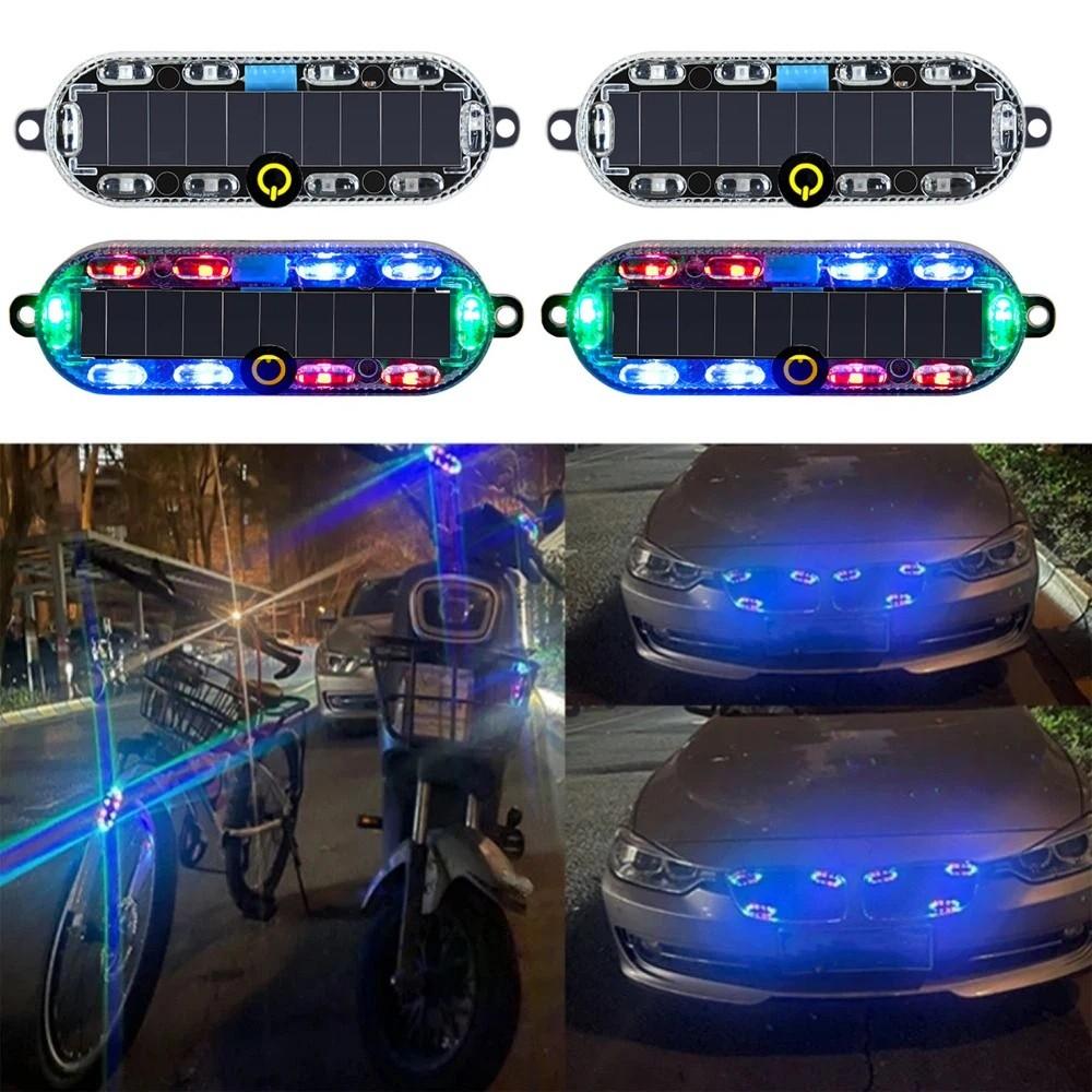 4Pcs Flashing Mode LED Warning Light RGB Motorcycle Tail Lights Electric Vehicle Led Rear Light  Car