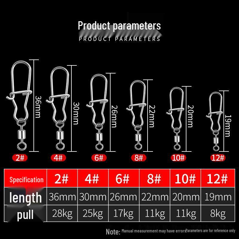 Strong Pull Carabiner Snap Swivel Quick-Open 8-Shape Fishing Ring Connector