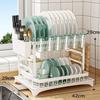Fainyearn 2-Tier Dish Drainer, Large Capacity, Slim, Over-the-Sink Dish Drainer with Compact Cutting Board Holder, 42cm Wide x 29cm High x 29cm Deep,
