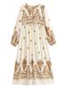Summer European and American Women's Clothing Positioning Printing Fringed Bohemian Loose Dress