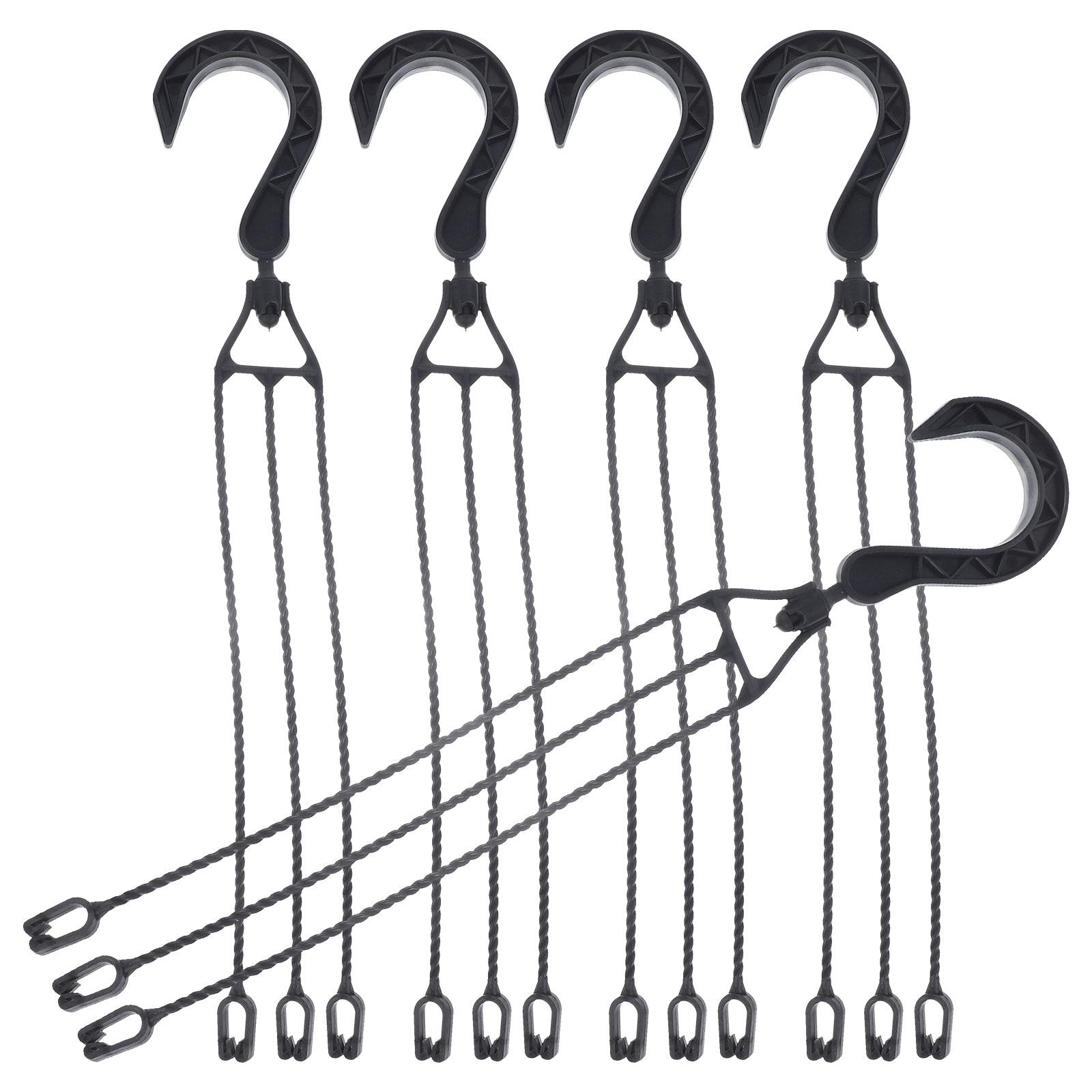 

5 шт. Подвесные крючки для тазов, крючки для цветочных горшков, вращающиеся на 360 градусов, для цветочных горшков, корзин, кормушек для птиц, пластиковых горшков 40X6.5CM чёрный