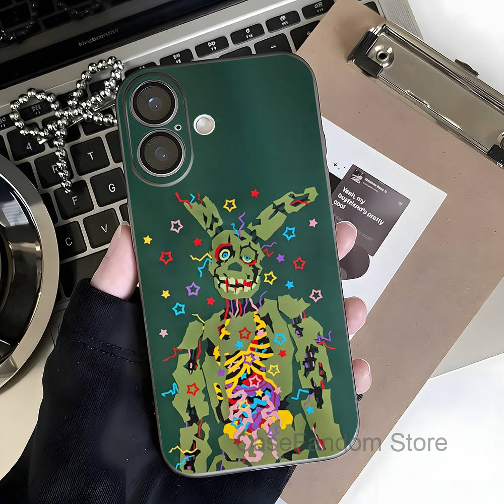Cute F-FnafS For iPhone 17,16,15,14,13,12,11,Pro,Max,Plus Transparent Gray Phone Case Magnetic Wireless Charging