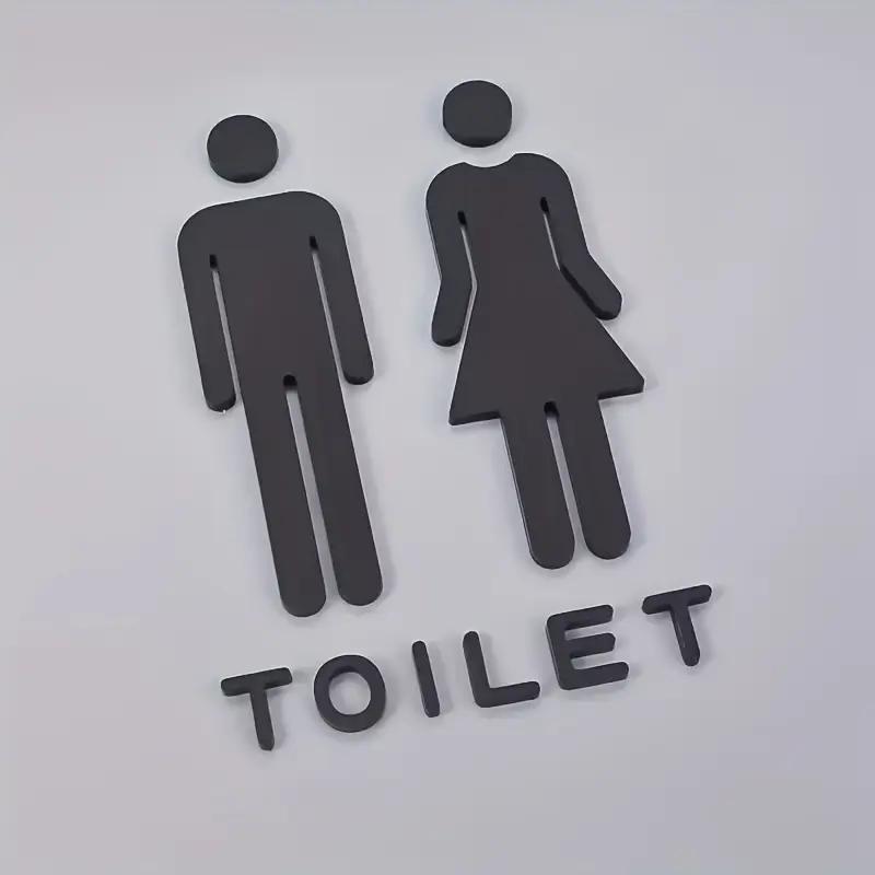 3D DIY Mann & Frau Toilettenaufkleber WC Türschild Abziehbilder Toilettenschilder Waschraum Beschilderung Plakette Wandaufkleber Dekor Abnehmbar