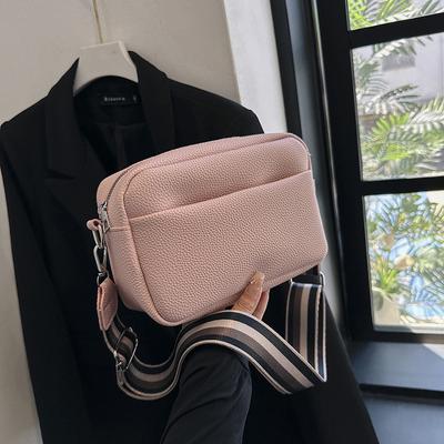 Trend Women's Bags 2025 New Fashion Casual Solid Color Messenger Bag Women's Wide Shoulder Strap Shoulder Bag Small Square Bag