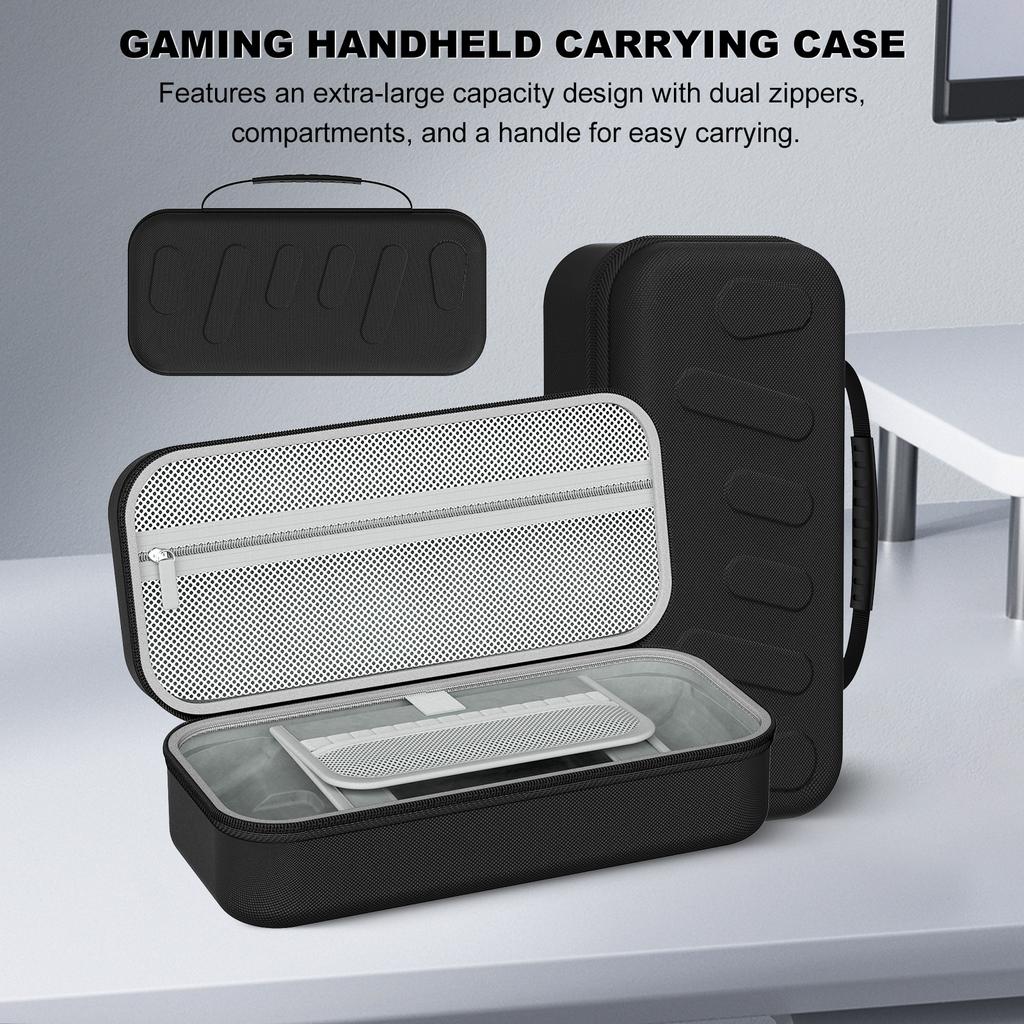 Shock-Absorbing EVA Hard Case for ROG Xbox Ally/ X Accessories Double-Zipper Compartment Handheld Portable Travel Carrying Pouch