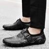 Spring New Handsewn Leather Crocodile Pattern Bean Shoes Octopus Shoes Fashionable Outdoor Lightweight Sports and Casual Shoes