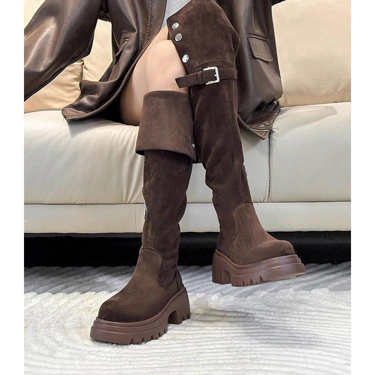 New knee boots spring and autumn high heel boots versatile and thin high knight boots small fashion versatile