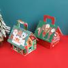 4 Stück Weihnachts Hausform Geschenkboxen Kraftpapier Süßigkeiten Kekse Geschenkverpackungsbox mit Henkel Weihnachtsbaum Anhänger Partyzubehör