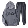 Set Felpa Invernale Unisex Con Grafica Monocromatica Audace Vestibilità Larga Streetwear Tuta per Adolescenti