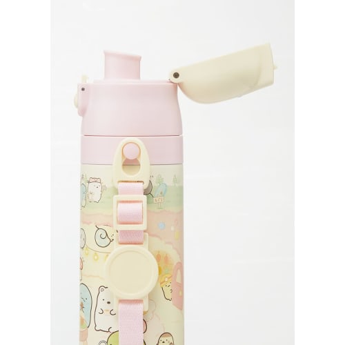 Skater Kids' Stainless Steel Water Bottle, Direct Drinking, 470ml, Sumikkogurashi Mole's House Design, Lightweight and Child-Friendly, Keeps Drinks Co