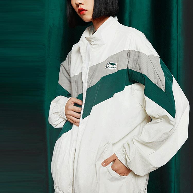 Li Ning Sports Lifestyle Series Casual Long Sleeve Loose Jacket Unisex Jacket White AJDR486-3